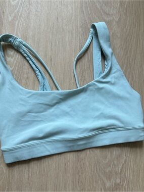 Athleta Light Blue Strappy Sports Bra